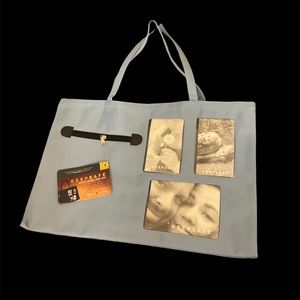 Blue Keepsafe Photo Frame Hand Bag NWT
